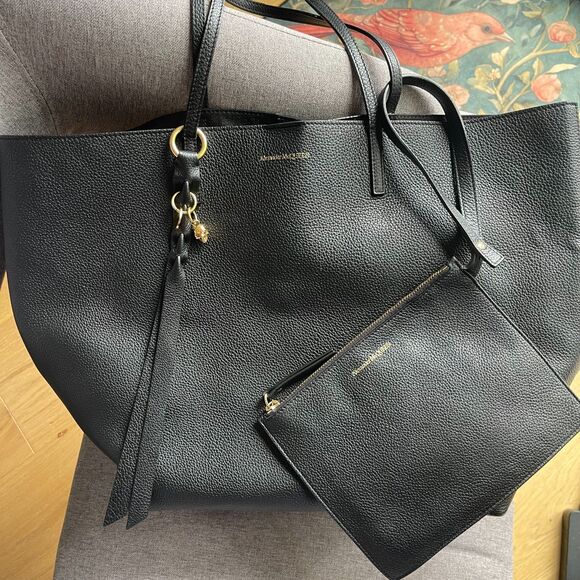 Alexander McQueen Black Leather Tote Bag with Pouch – Made in Italy - Picture 1 of 13